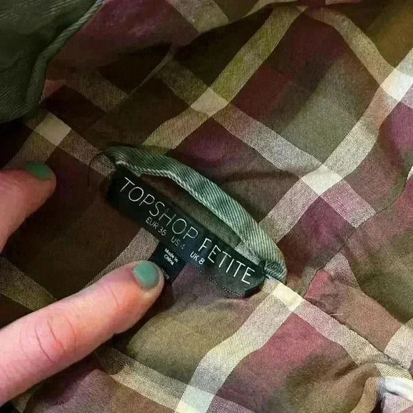 TOPSHOP PETITE Army Green Fisherman Parka Size 4 - Picture 6 of 7